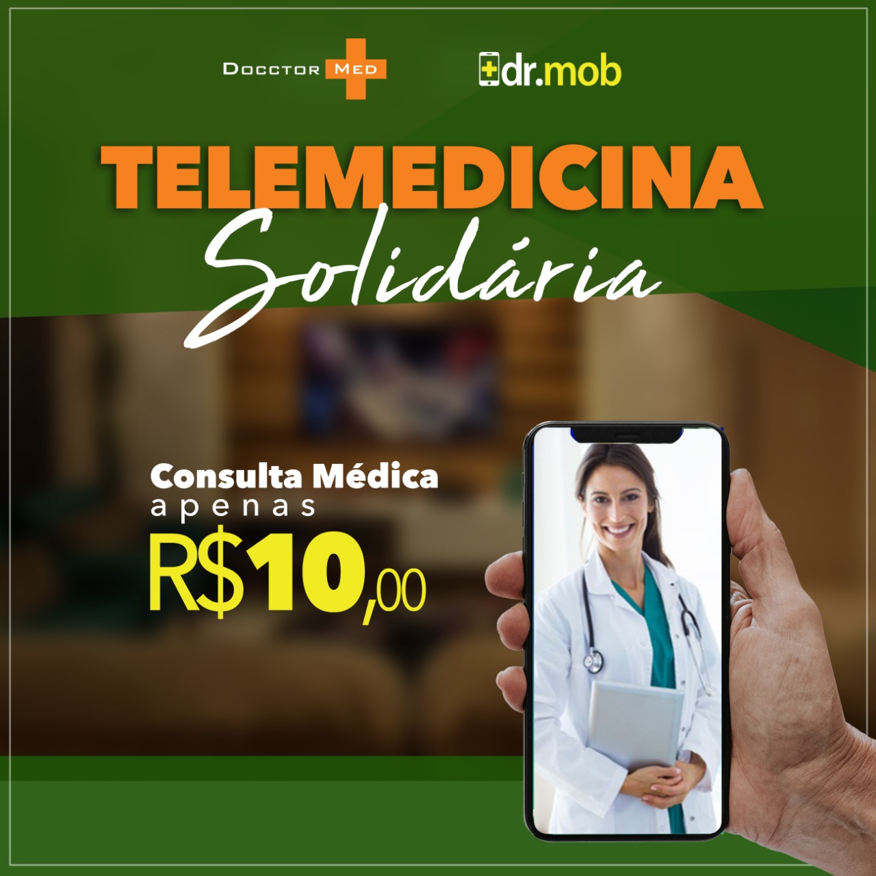 Consultas por telemedicina a R$ 10 na Docctor Med e renda revertida para a população 